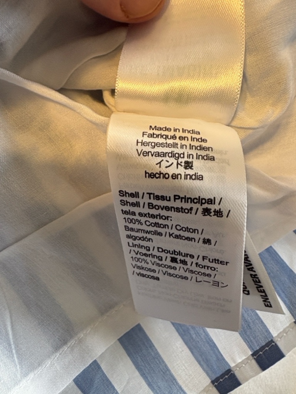 J. Crew V-Neck Smocked Waist Top in Stripe Cotton Lawn Size L Blue White NWT - Picture 8 of 10